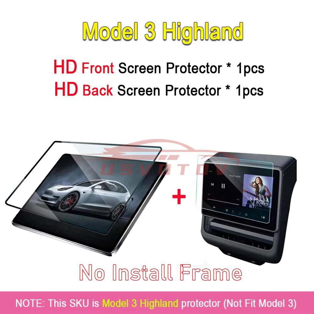 HD Matte Tempered Glass Screen Protector for Tesla Model 3 Y Highland Accessories 2024 2023 2022 Center Display Film Anti-Glare