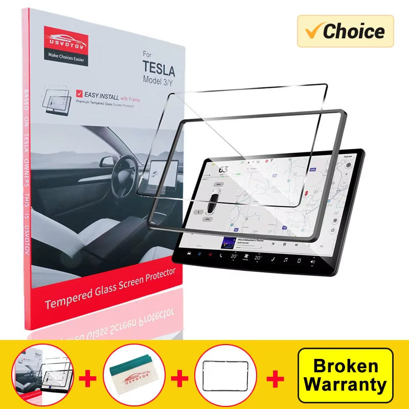 HD Matte Tempered Glass Screen Protector for Tesla Model 3 Y Highland Accessories 2024 2023 2022 Center Display Film Anti-Glare