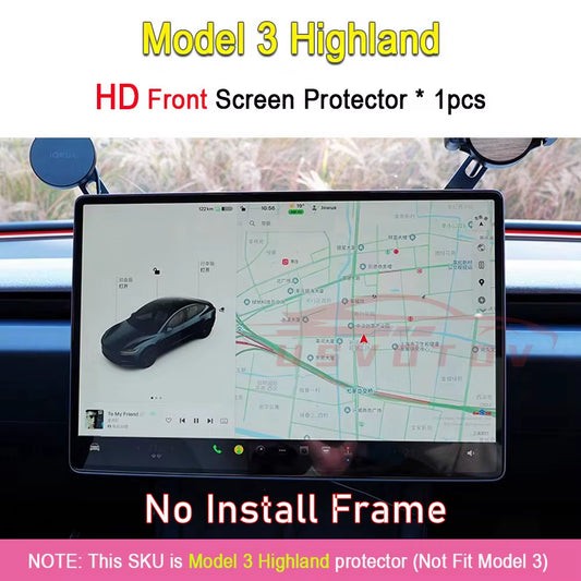 HD Matte Tempered Glass Screen Protector for Tesla Model 3 Y Highland Accessories 2024 2023 2022 Center Display Film Anti-Glare