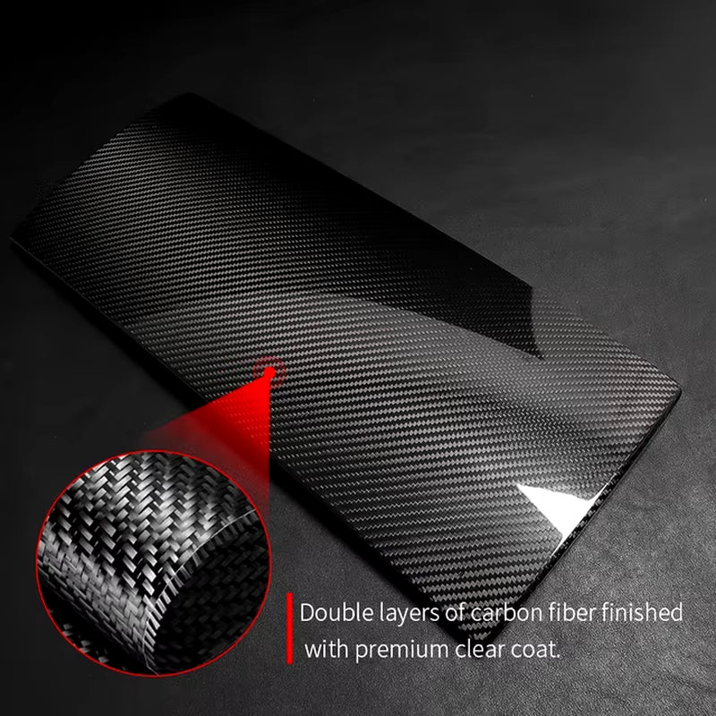 Glossy / Matte Real Carbon Fiber for Tesla Model 3 2017-2021 Model Y Car Accessories Interior Steering Wheel Button Cover Trim