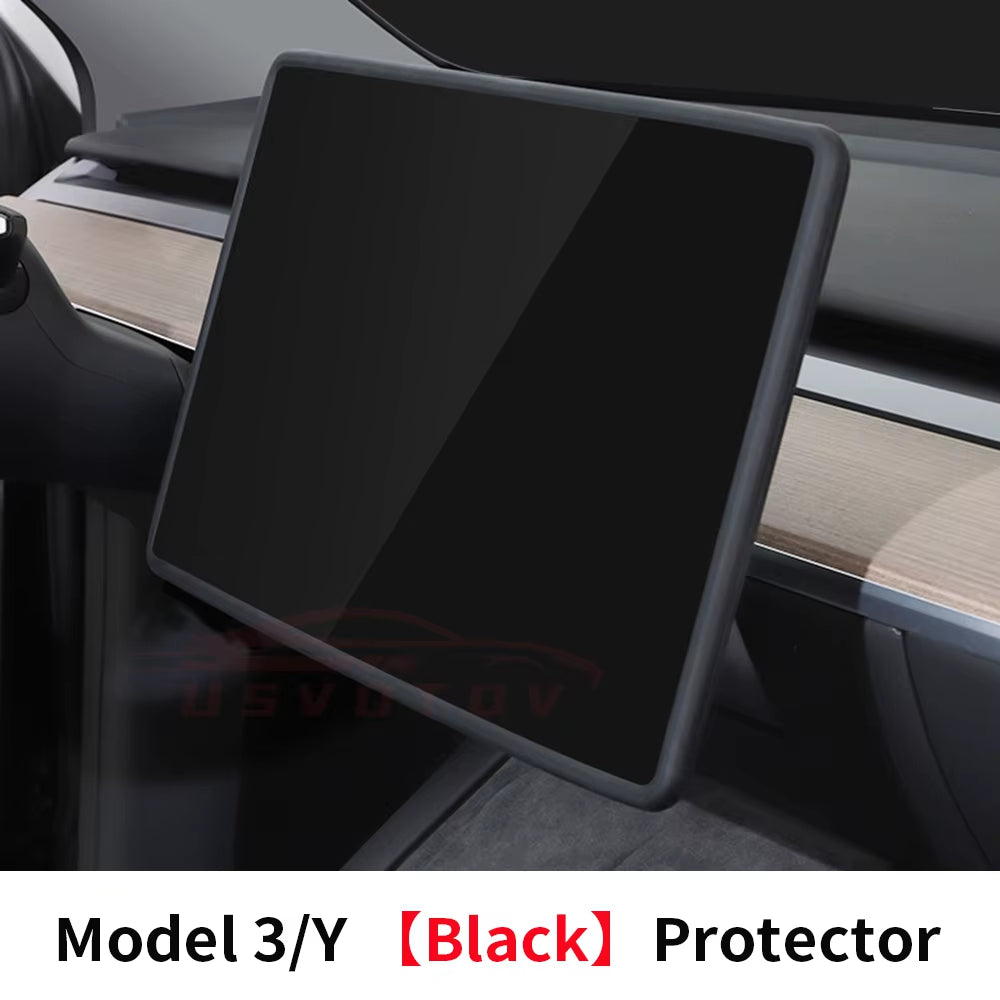 For Tesla Model 3 Y Highland Screen Protector Silicone Frame Display Edge Body Cover Central Control Accessories 2024 2023 2022